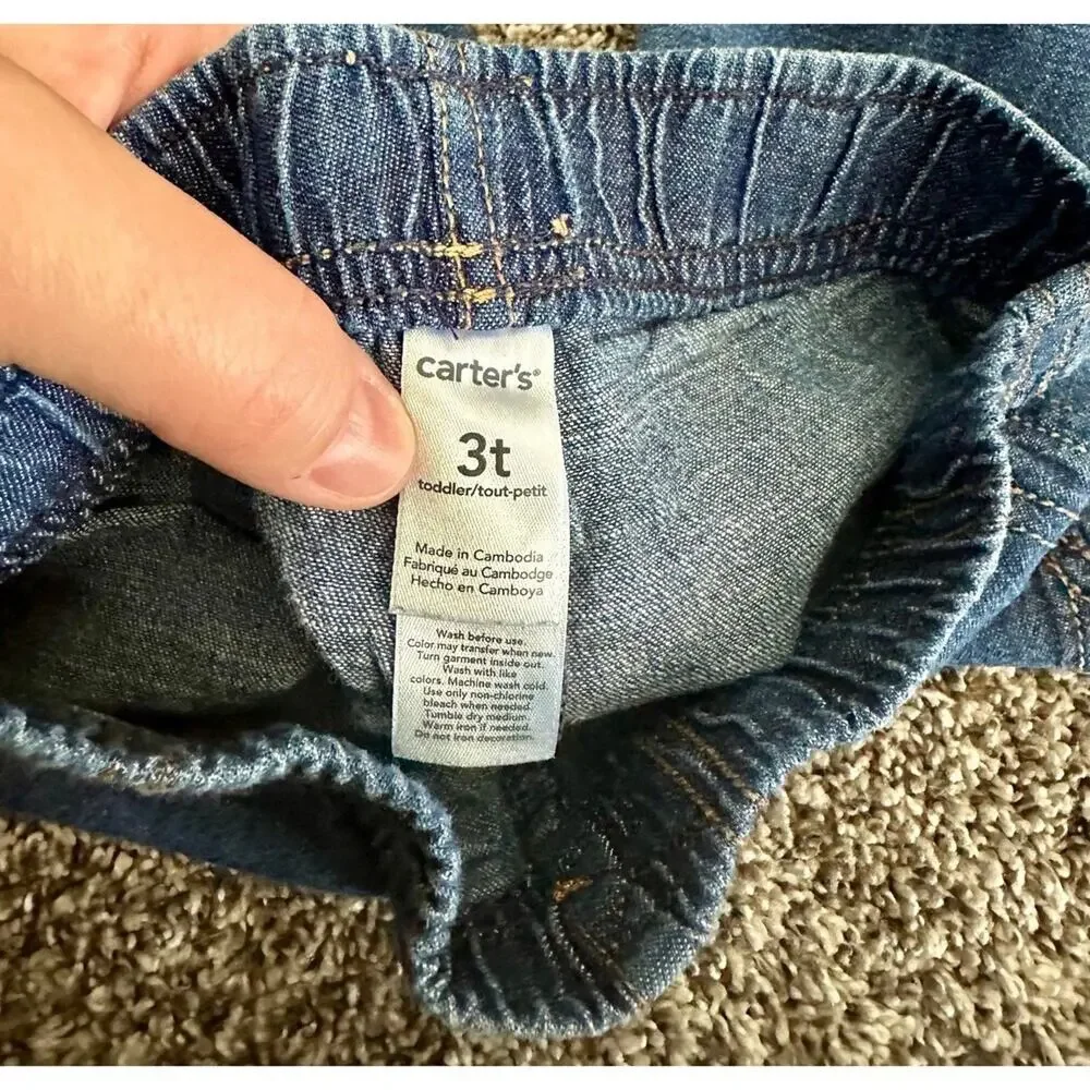 Carter’s Pull-On Jeans Size 3T Relaxed Fit Blue Denim (860)